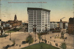 Hotel Pontchartrain and Cadillac Square Detroit, MI Postcard Postcard Postcard