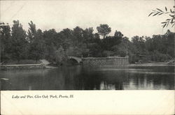 Lake and Pier, Glen Oak Park Postcard