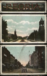 Hamilton Bouelvard and Adams Street Peoria, IL Postcard Postcard Postcard