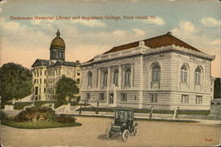 Denkmann Memorial Library and Augustana College Rock Island, IL Postcard Postcard Postcard