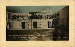 Target Practice with 10-Inch Disppearing Rifles Postcard