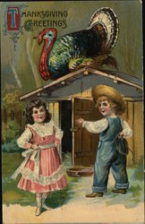 Thanksgiving Greetings Children Postcard Postcard Postcard