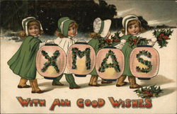 XMAS With All Good Wishes Postcard