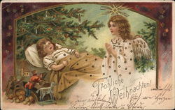 Frohliche Weihnachten Angels Postcard Postcard Postcard