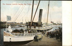 The Steamer Cabrillo leaving San Pedro, Cal. Steamers Postcard Postcard Postcard