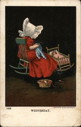 Wednesday Sunbonnet Babies Postcard Postcard Postcard