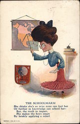 The Schoolmarm Caricatures Postcard Postcard Postcard