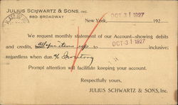 Julius Schwartz & Sons Postcard