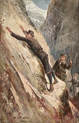 In the Alps (Edilweiss)Two men and a woman climbing the alps. Tuck's Oilette Series Postcard Postcard Postcard