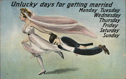 Unlucky Days Marriage & Wedding Postcard Postcard Postcard