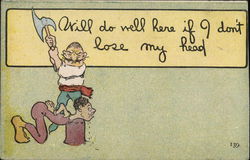 Will do well here if I don't lose my head! Black Americana Postcard Postcard Postcard