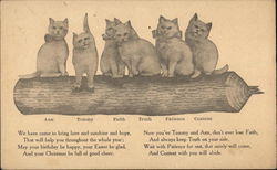 Cats on a Log... Postcard Postcard Postcard