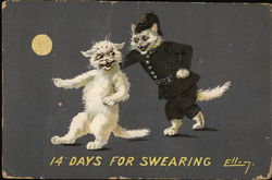 One Cat in a Police Uniform Catches Another Cat Postcard