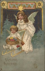 Christmas Greetings Angels Postcard Postcard Postcard