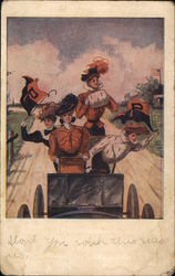 Four Women Hold Princeton Pennants Postcard