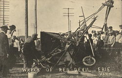 Wreck of Red Devil Erie Hamm Aviators Postcard Postcard Postcard