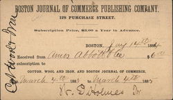 Boston Journal of Commerce Publishing Company Postcard