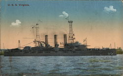 U.S.S. Virginia Ships Postcard Postcard Postcard