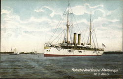 Protected Steel Cruiser "Chattanooga" 16.5 Knots Ships Postcard Postcard Postcard