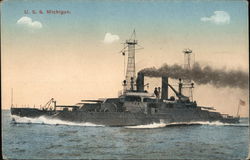 U. S. S. Michigan Ships Postcard Postcard Postcard