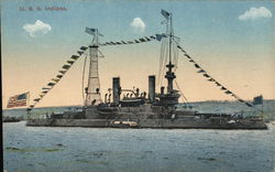 U.S.S. Indiana Ships Postcard Postcard Postcard