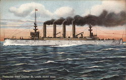 Protected Steel Cruiser "St. Louis" Ships Postcard Postcard Postcard