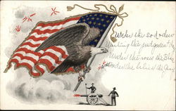 Eagle, Flag and Cannon Postcard