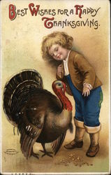 Best Wishes for a Happy Thanksgiving Children Postcard Postcard Postcard