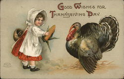 Good Wishes for Thanksgiving Day Children Postcard Postcard Postcard