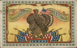 Thanksgiving Greetings Patriotic Postcard Postcard Postcard