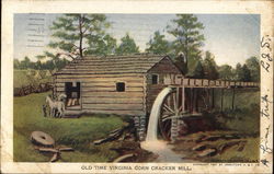 Old Time Virginia Corn Cracker Mill Postcard