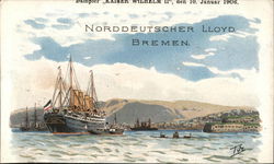 Norddeutscher Lloyd Bremen, Passenger Ship at Sea Boats, Ships Postcard Postcard Postcard