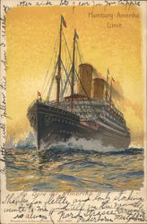 Hamburg-America Line Steamers Postcard Postcard Postcard