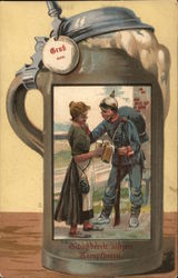 German Couple, Beer Stein Breweriana Postcard Postcard Postcard