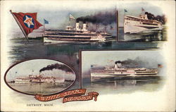 White Star Squadron Boats of Detroit, Michigan Steamers Postcard Postcard Postcard