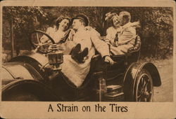 A Strain on the Tires Couples Postcard Postcard Postcard