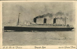 S.S. "Ile de France" - French Line Postcard