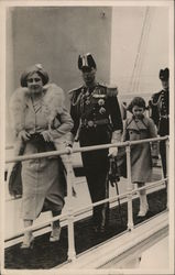 Kinge George VI, Queen and Princess Elizabeth Royalty Postcard Postcard