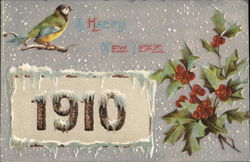 New Year Greetings 1910 Postcard