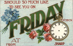 Should So Much Like To See You On Friday Days of the Week Postcard Postcard Postcard