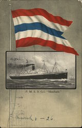 P.M.S.S. Co. "Manchuria" Postcard