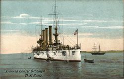 Armored Cruiser Brooklyn 21.91 Knots Ships Postcard Postcard Postcard