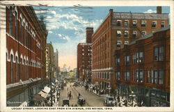 Locust Street, Looking East From 6th Avenue Postcard