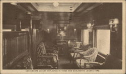 Consummate Luxury Reflected in These New Burlington Lounge Cars Trains, Railroad Postcard Postcard Postcard