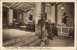 Portion of Lobby, Hotel La Fontaine Postcard