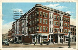 View of Crawford Hotel Crawfordsville, IN Postcard Postcard Postcard