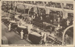 General Motors Building - Chevrolet Automobile Assembly Line 1933 Chicago World Fair Postcard Postcard Postcard