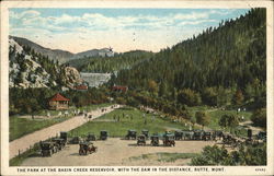 The Park at the Basin Reservoir, with the Dam in the Distance Butte, MT Postcard Postcard Postcard