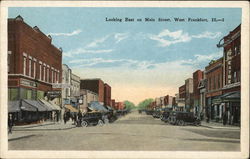 Looking East on Main Street West Frankfort, IL Postcard Postcard Postcard