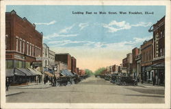 Looking East on Main Street West Frankfort, IL Postcard Postcard Postcard